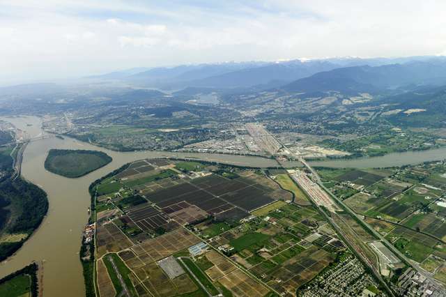 Fraser River aerial in the river's lower reaches